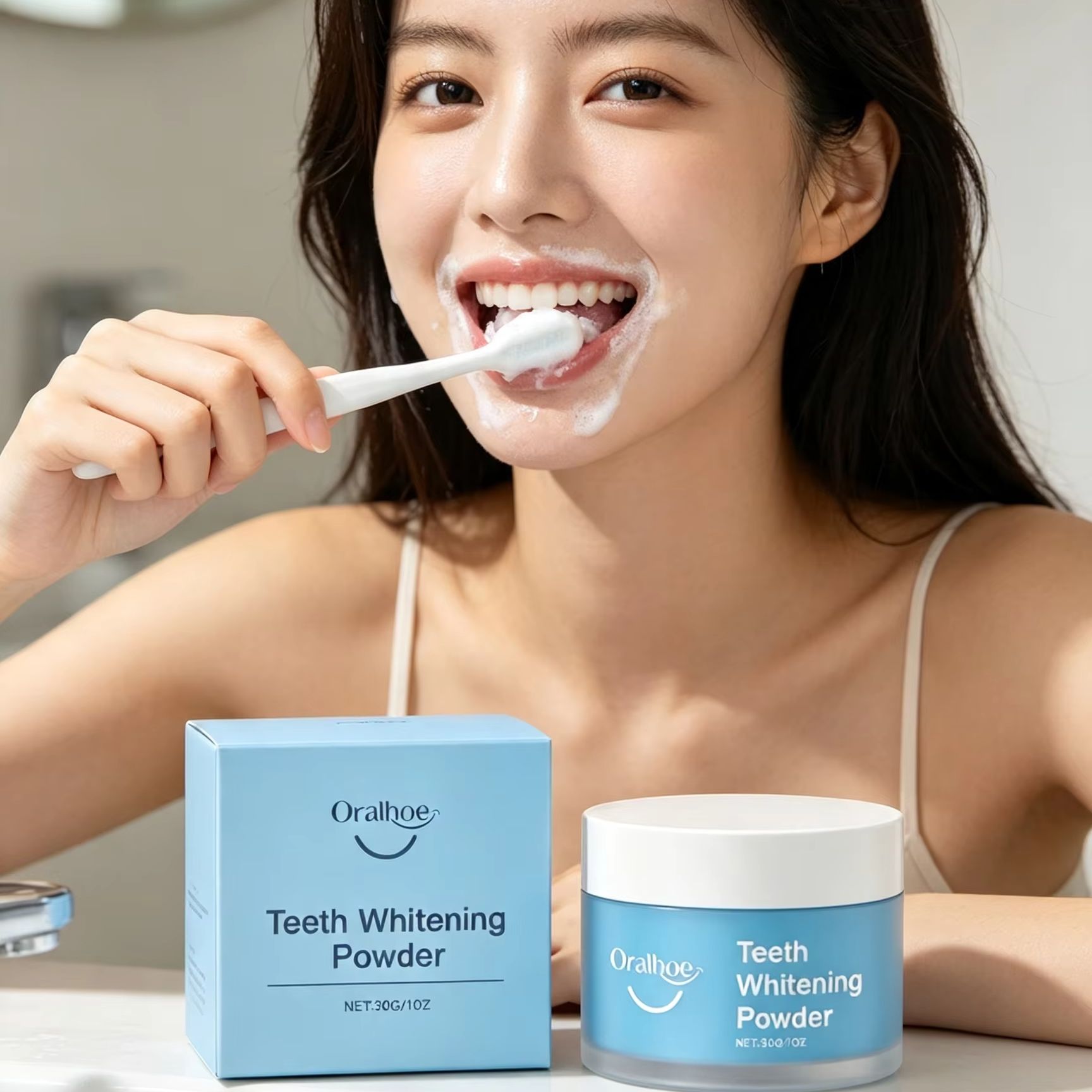 Teeth Whitening Remedies - Oralhoe Tooth Powder for Brushing Teeth