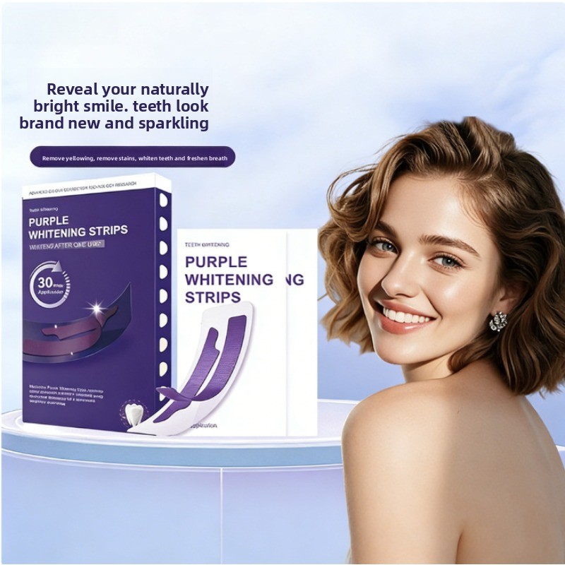 V34 Purple Glowing Dry Tooth S - Teeth Whitening Strips review and price