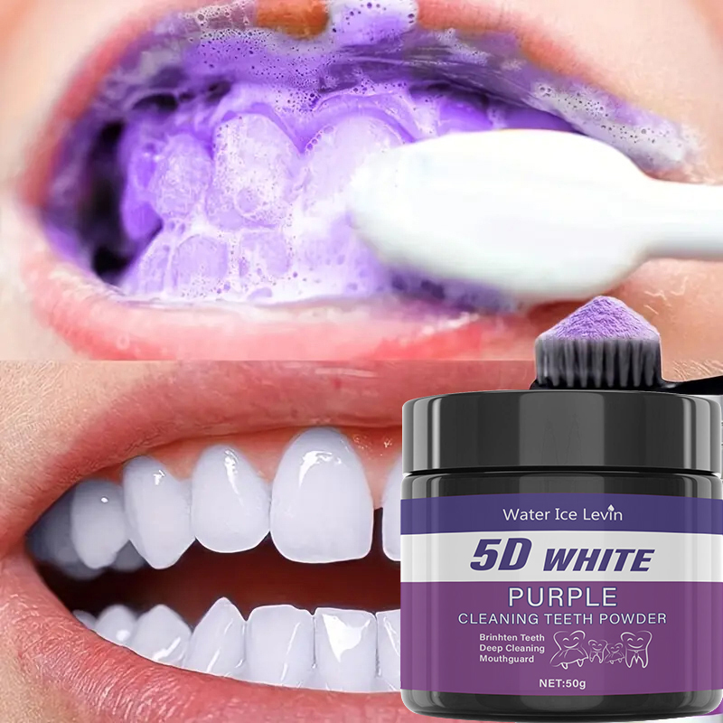 5D White Teeth Powder. Purple  - Teeth Whitening With Baking Soda review and price