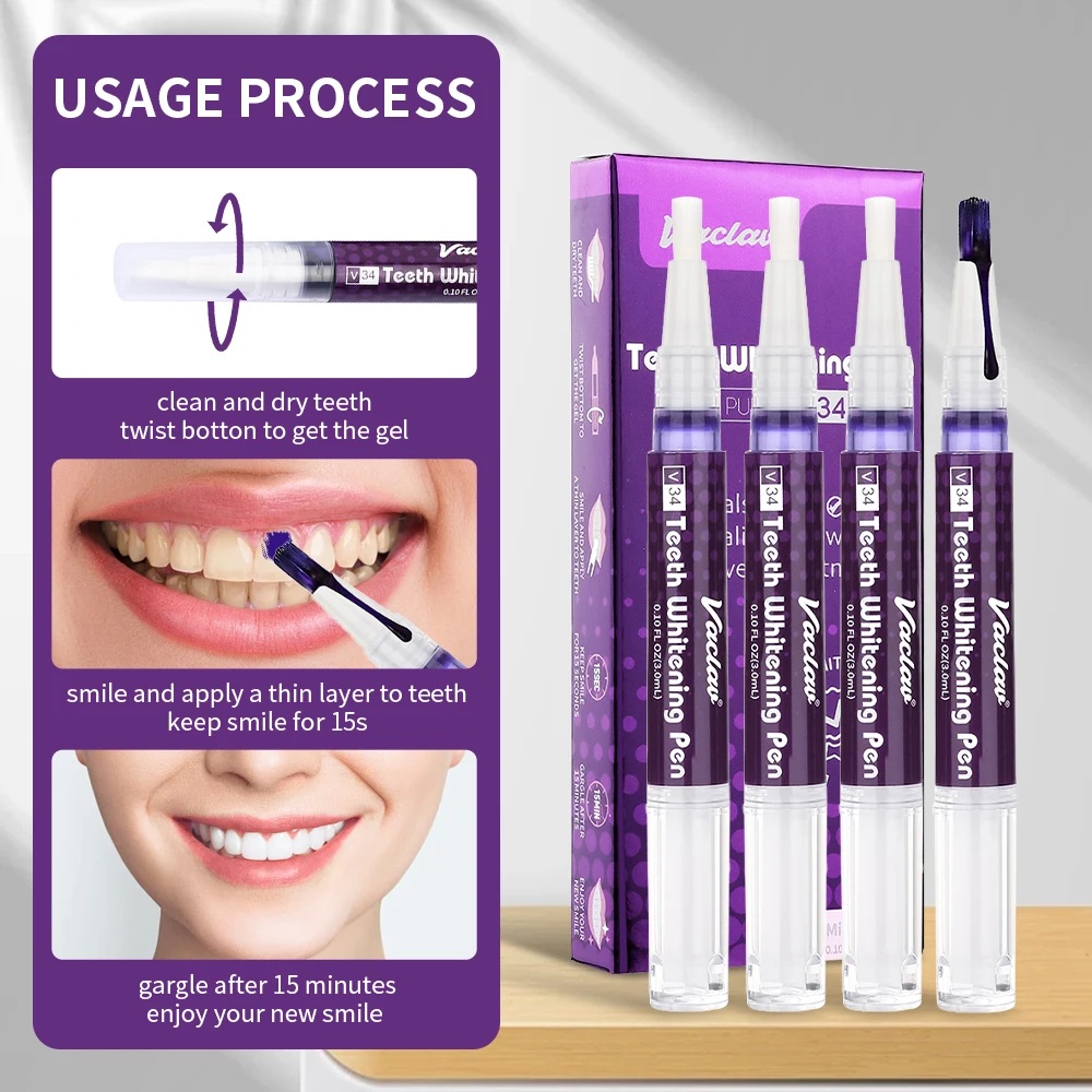 Vaclav V34 Purple teeth whiten - Teeth Whitening Pens review and price